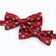 (Set 6) Mens Christmas Bow Tie High Quality Jacquard Woven Red Blue Parent Child Bowtie Set Festival Theme Santa Claus Cravat Accessory