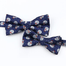(Set 8) Mens Christmas Bow Tie High Quality Jacquard Woven Red Blue Parent Child Bowtie Set Festival Theme Santa Claus Cravat Accessory