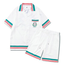 (3, M) 2023ss Casablanca Beach Coconut Tree Gradient Men Women Short Set T Shrt Hawaii Beach Suit Hip Hop Shirt Shorts Couple Suit Y2k
