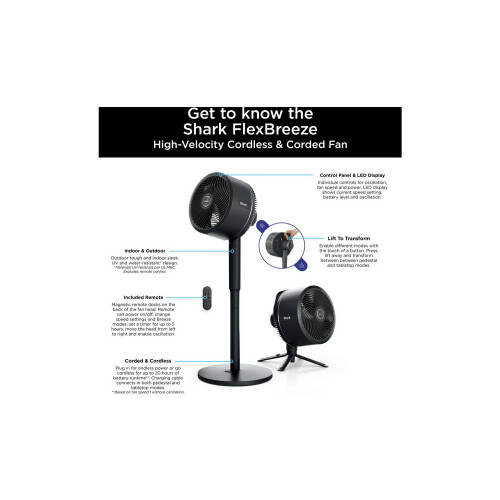 Shark Shark FlexBreeze Black Pedestal Fan - 13 Inch 1