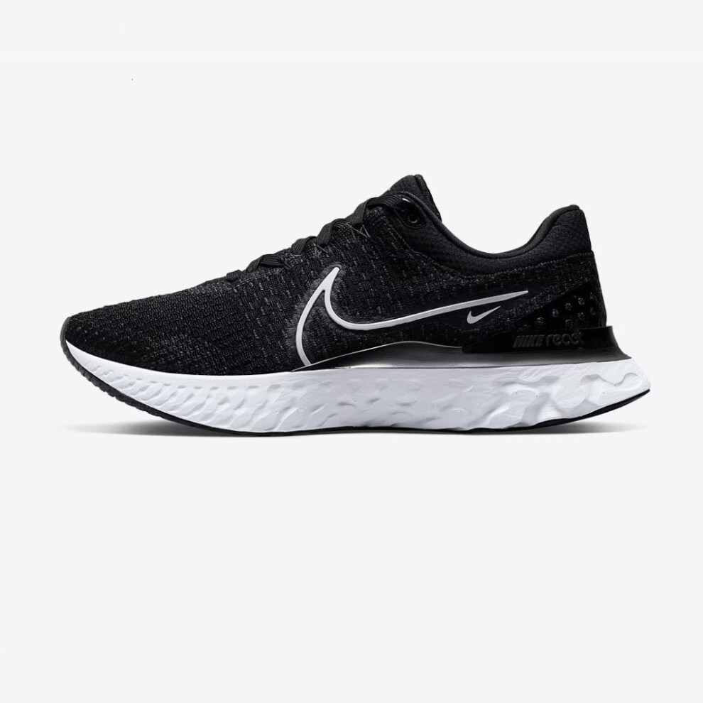 (Black/White, UK11) Nike React Infinity Run Flyknit 3 Premium Men's Running Trainers Sneakers Shoes