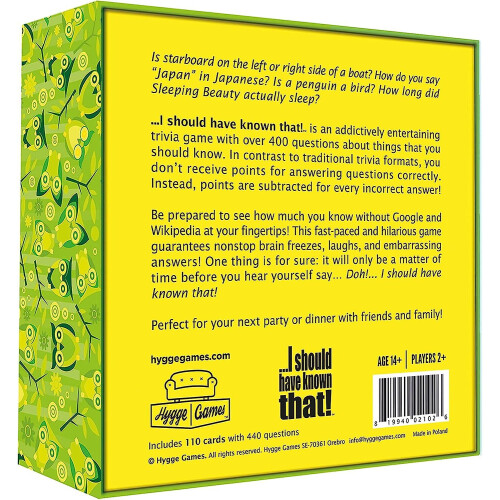 I Should Have Known That! Trivia Game Green 2