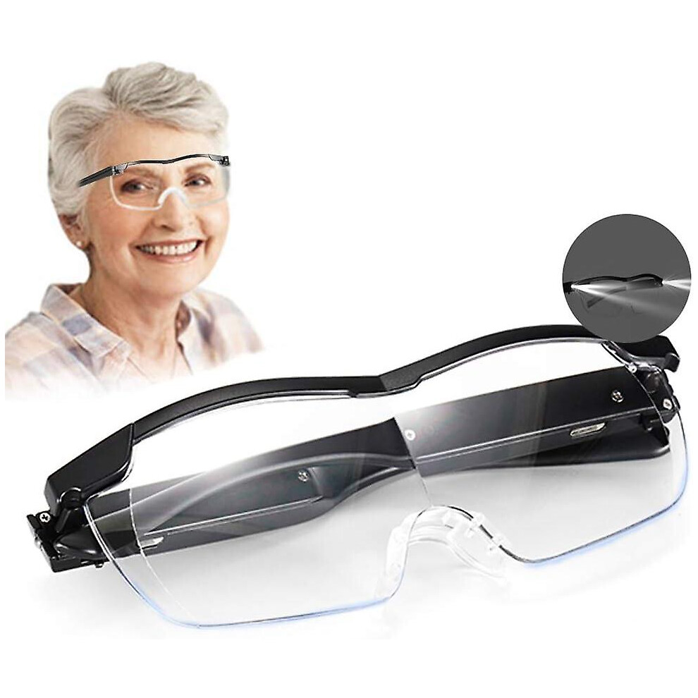 Blue/Light Magnifying Glasses 2 Led Lights, -Lefou Reading Magnifiers Magnifying Glasses 160% Magnification 2.5X, Illuminating Magnifying Glass For Reading, All