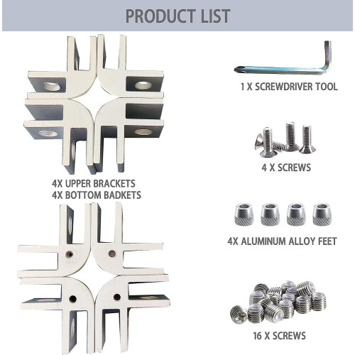 Fire Pit Glass Clamp - 8pcs Flame Guard Corner Hardware Kit 1