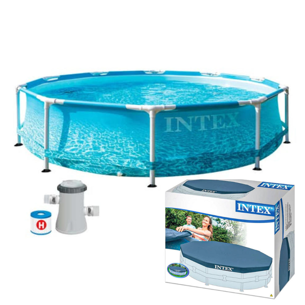 Intex Beachside Pool With Filter Pump And A Pool Cover - 10FT
