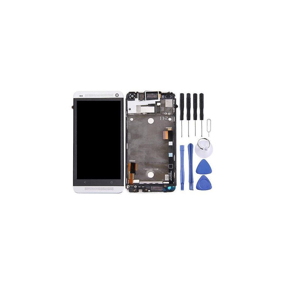 (Silver) Lcd Display Touch Panel With Frame For Htc One M7 / 801E Silver 6909589577153