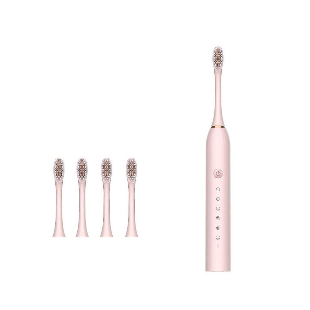 Pink (Pink) Sonic Electric Toothbrush Smart Tooth Brush Ultrasonic Automatic Toothbrush 6 Modes Usb Fast Rechargeable Adult Ipx7 Waterproof