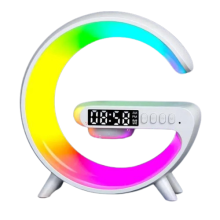 (White) 3 In 1 Wireless Charger Pad Stand Speaker RGB Night Light Fast Charging Station For iPhone Samsung Xiaomi Huawei