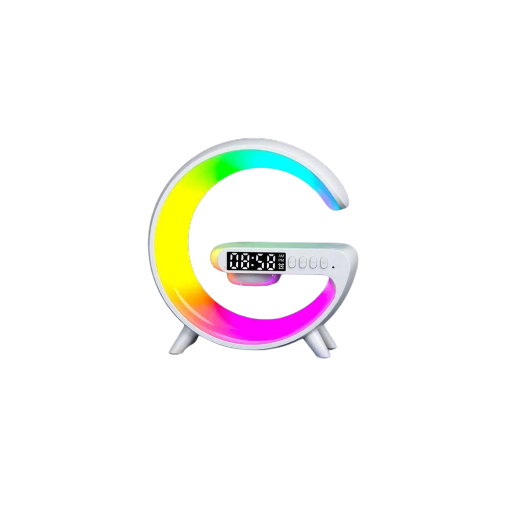 (White) 3 In 1 Wireless Charger Pad Stand Speaker RGB Night Light Fast Charging Station For iPhone Samsung Xiaomi Huawei