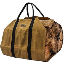 Waxed Canvas Firewood Carrier, Heavy Duty Firewood Log Carrier, Classic, Durable Design