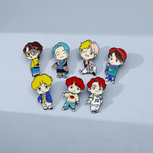7 Pcs Kpop Bts Brooch Pins Bts Cartoon Brooch For Clothing Backpack Decoration Gift