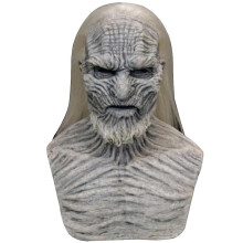 Game Of Thrones 8 The White Walkers Cosplay Head Mask With Wigs Halloween Carnival Night King Latex Headwear Fancy Dress Up Prop