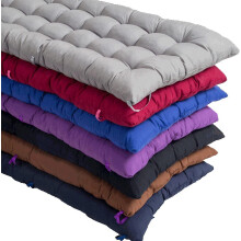 Sun Lounger Cushion Pad - Non-Slip with Tie-Down Straps, 8 cm Thick, Red, Fits Garden Sunbeds & Benches (48x125x8 cm)