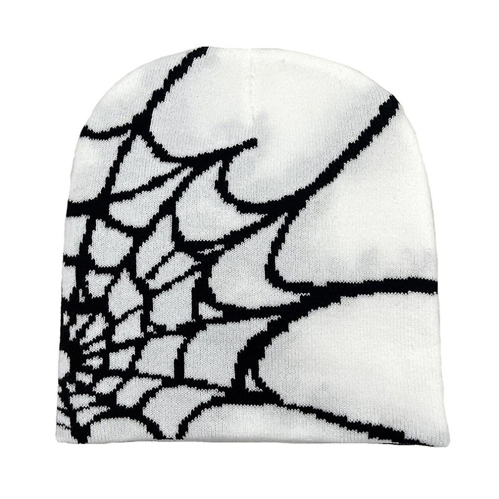(White) Women Men Spider Web Beanies Hat Autumn Winter Hat Warm Knitted Beanies Cap Gifts-image-OPC-PDSDPSH-NEW