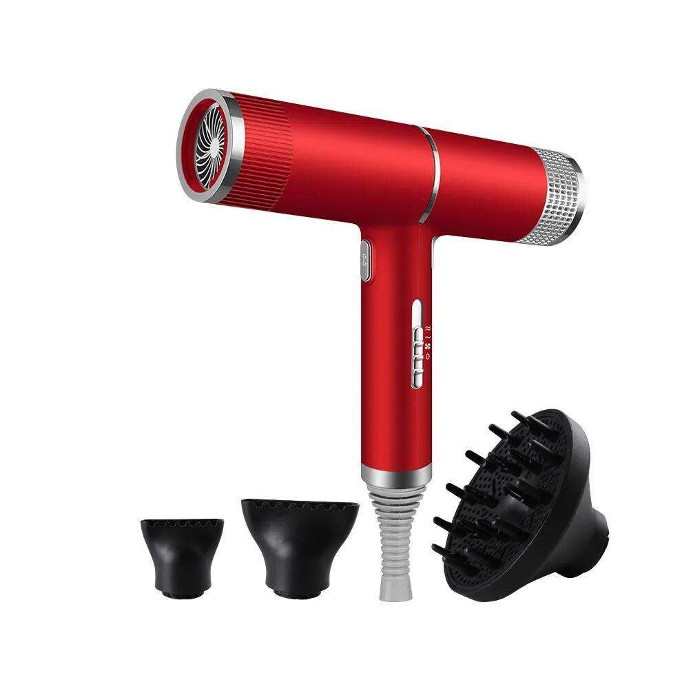 (Red) Ionic Hair Dryer Hair Super Wind Silent Hair Dryer