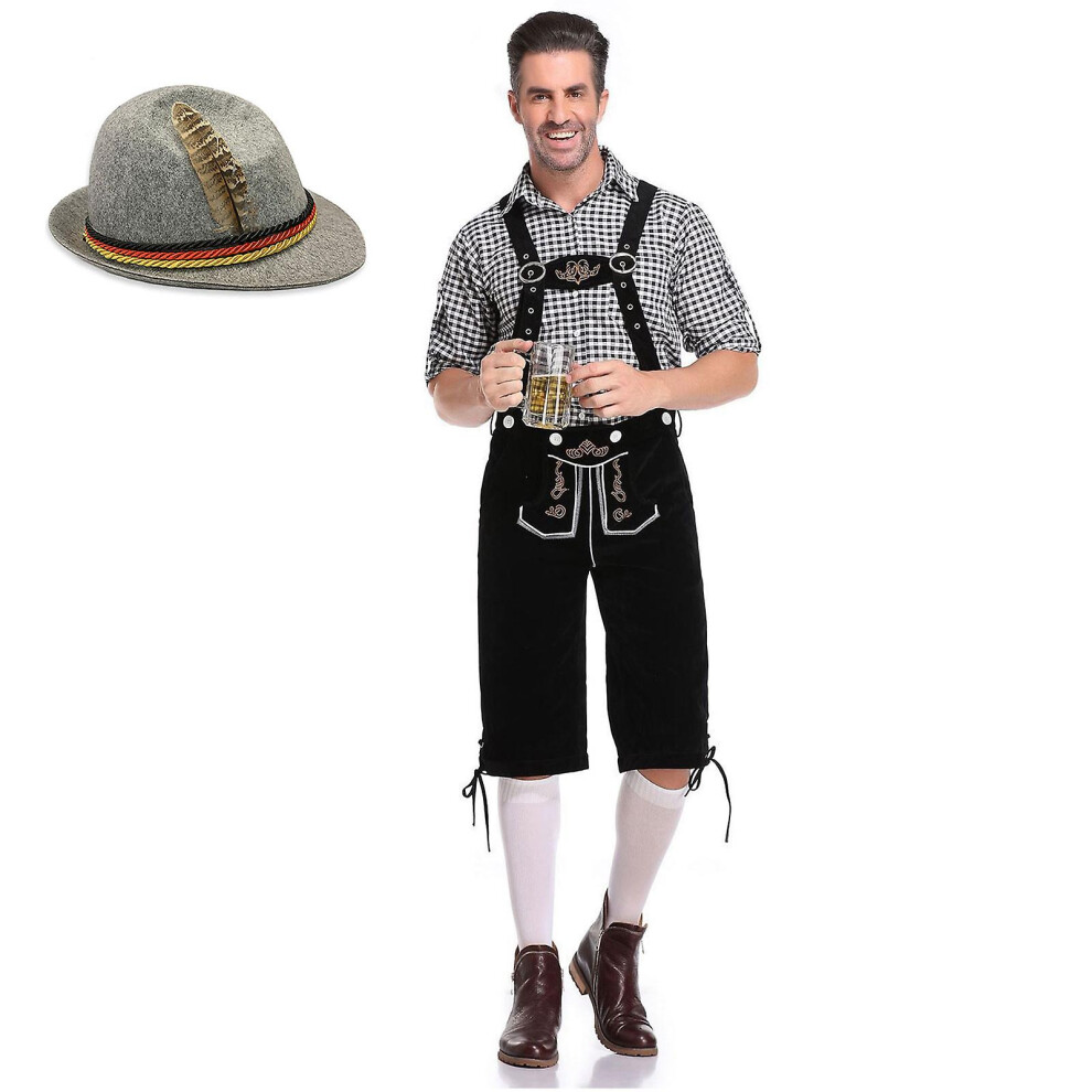 (, Xl) Mens Lederhosen Oktoberfest Costume Bavarian Beer Man Cosplay Black