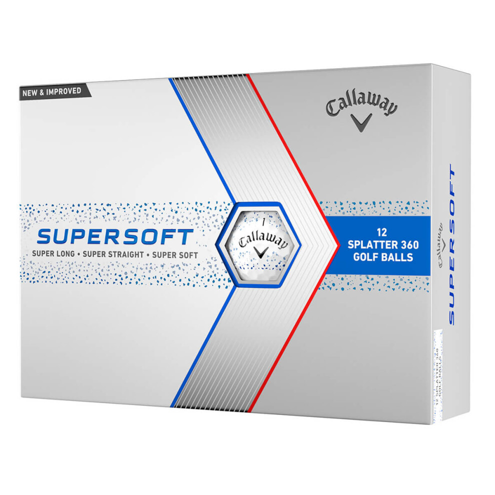 Callaway Golf Unisex 2024 Supersoft Splatter 12 Pack Distance Golf Balls