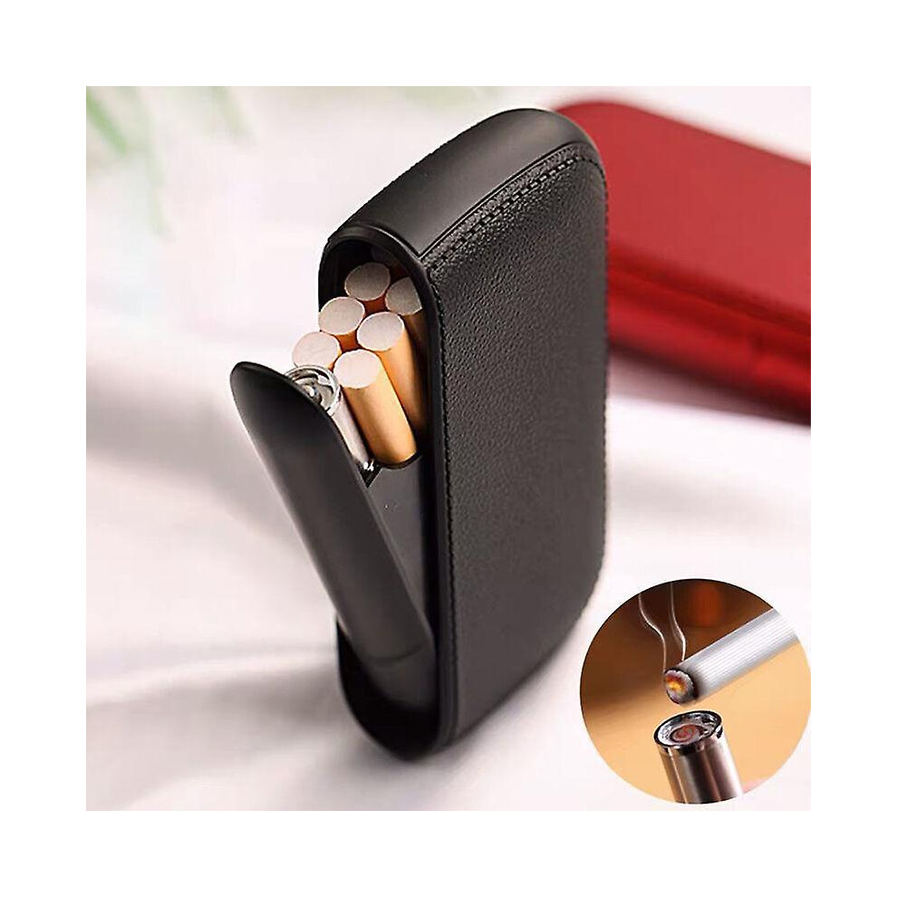 Portable Cigarette Case With Lighter 2 In 1 Usb Rechargeable Lighter Waterproof Hold 10pcs Cigarette Tobacco Box For Smoker Gift