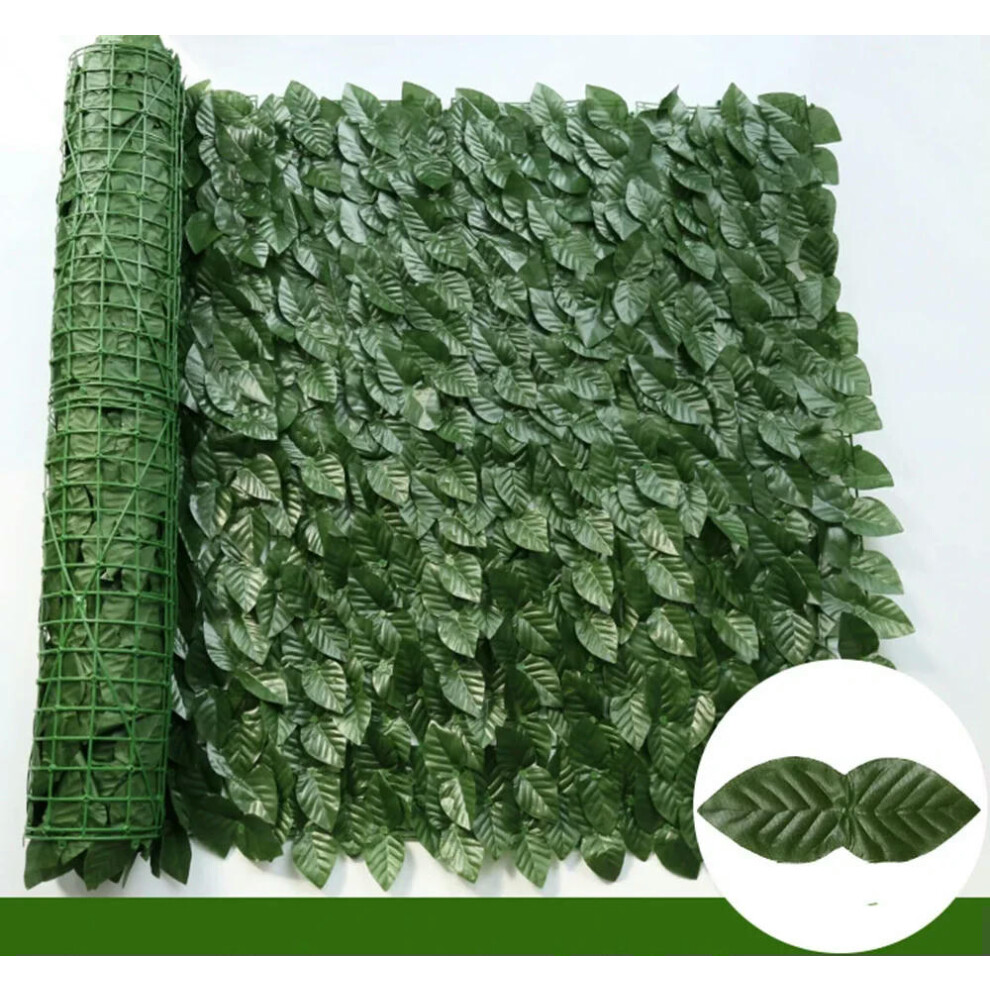 (100X300cm, Dark Green Dill) 50X200cm Artificial Ivy Hedge Green Leaf Fence Panels Faux Privacy Fence Screen for Home Outdoor Garden Balcony Decoration 1X3m