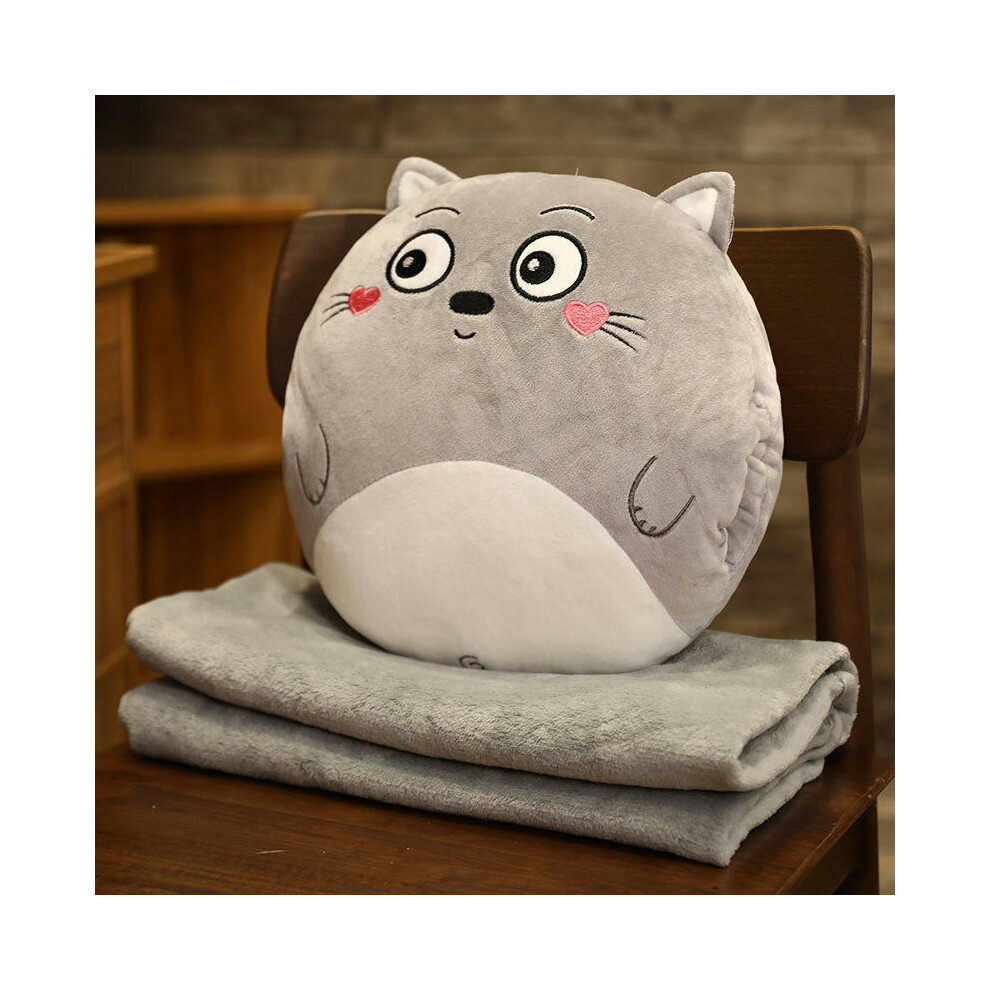 (Chinchilla, Warm hands pillow 35cm+mid -blanket (90cm*1.7m)) Cartoon Office Pillow Pillow Dual -Use Two -In -One Leaning Car Cushion In The Car Cushi