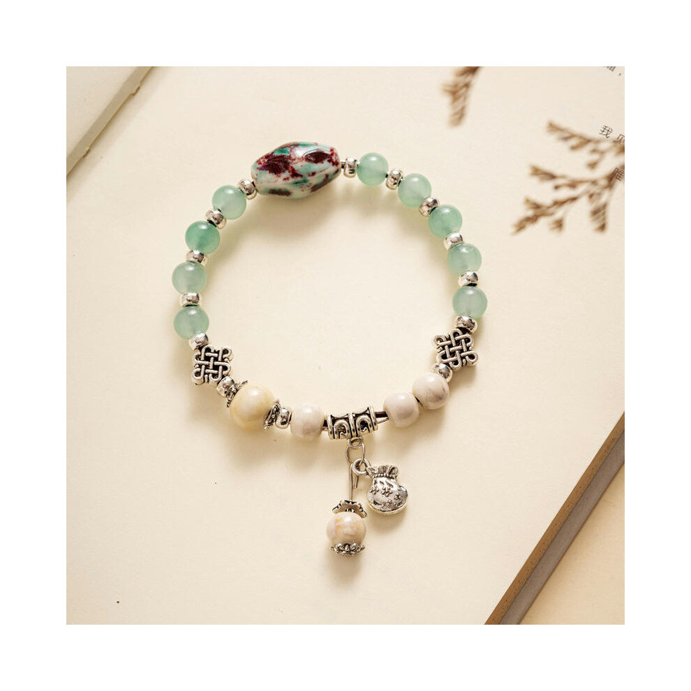 (SL0060) Wholesale Jingdezhen Ceramic Jewelry New Fashion Flower Glaze Bead Bracelet Multi -Color Leisure National Style Student Bracelet