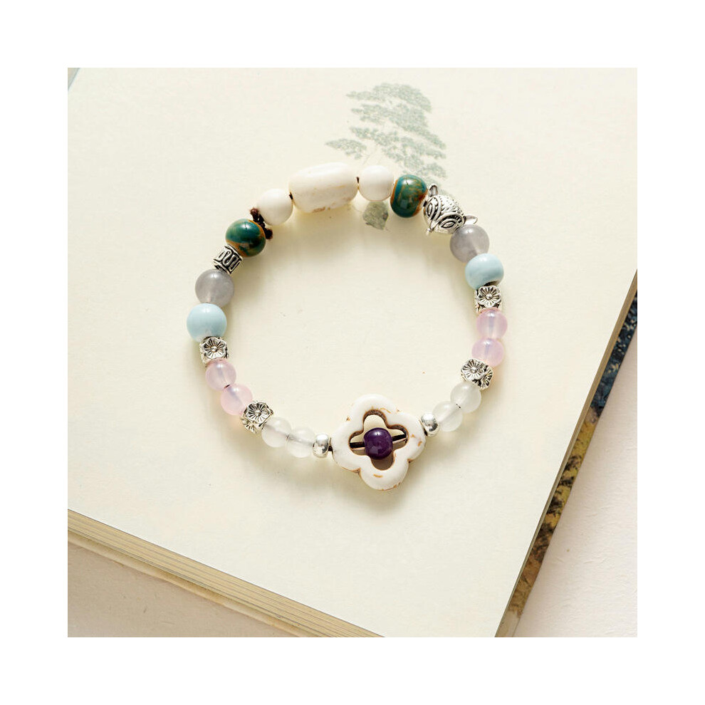 (SL0151) Wholesale Jingdezhen Ceramic Jewelry New Fashion Flower Glaze Bead Bracelet Multi -Color Leisure National Style Student Bracelet