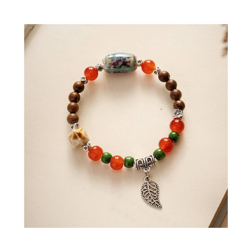 (SL0044) Wholesale Jingdezhen Ceramic Jewelry New Fashion Flower Glaze Bead Bracelet Multi -Color Leisure National Style Student Bracelet