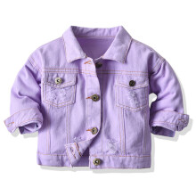 (Purple, 6-7Years) Kids Boys Girls Casual Dyeing denim Jackets Coats