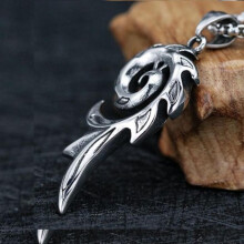 Spiral OL necklace men's overbearing Korean stainless steel jewelry