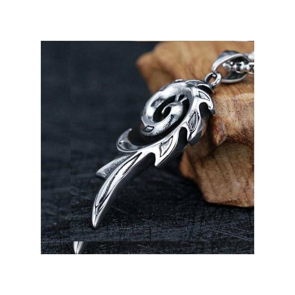 Spiral OL necklace men's overbearing Korean stainless steel jewelry