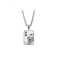 New long senior titanium steel poker necklace