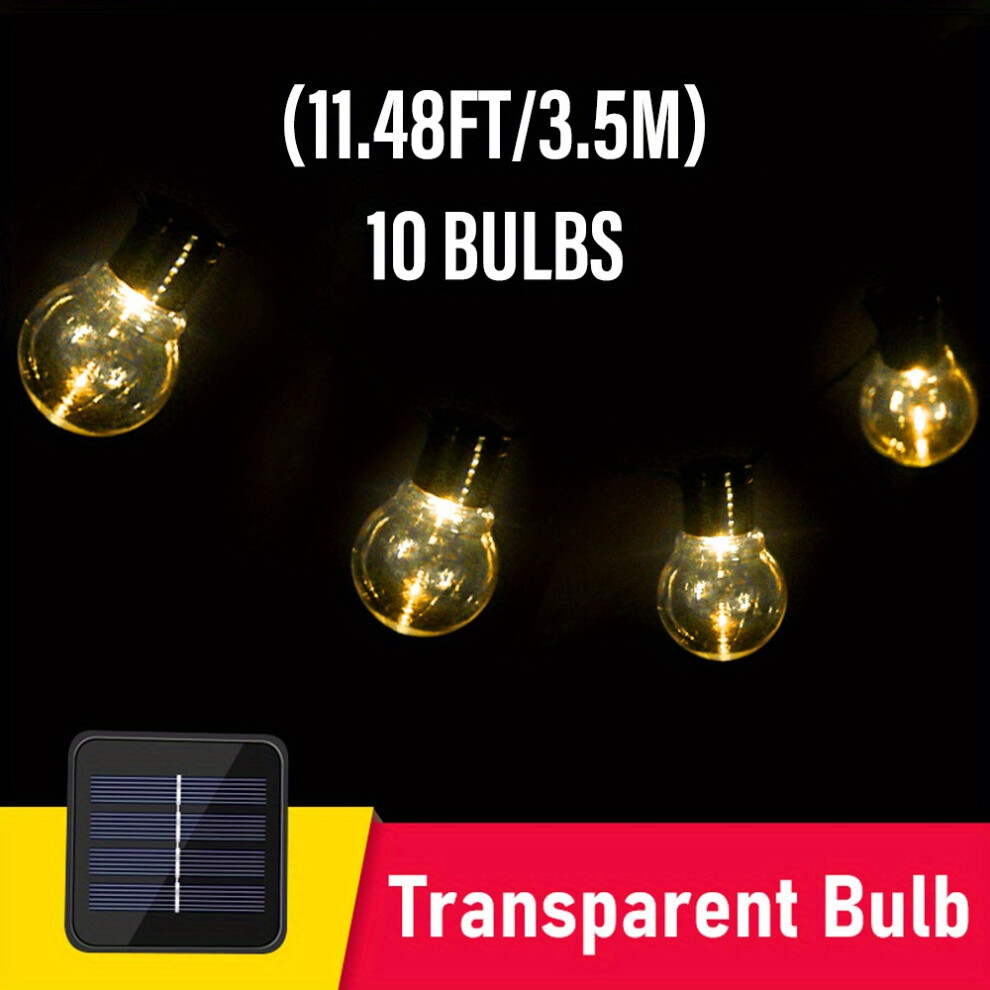 (11.48FT/3.5M-10 Bulbs, Transparent Lampshade) LED Solar String Lights G50 Bulbs, Waterproof Outdoor Retro Garland Patio Decoration-image-OPC-PDSFF6B-NEW
