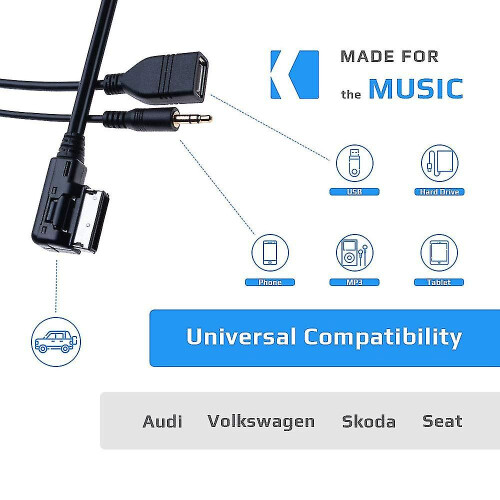 Ami Mdi To Aux 3.5mm To Usb Music Media Interface Cable Adapter 1