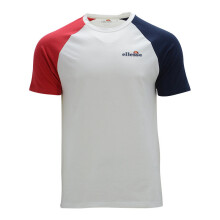 (White (Red and Black), S) ELLESSE Mens Printed T Shirts Cotton Summer Top