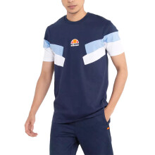 (Navy and Sky Blue, S) ELLESSE Mens Printed T Shirts Cotton Summer Top