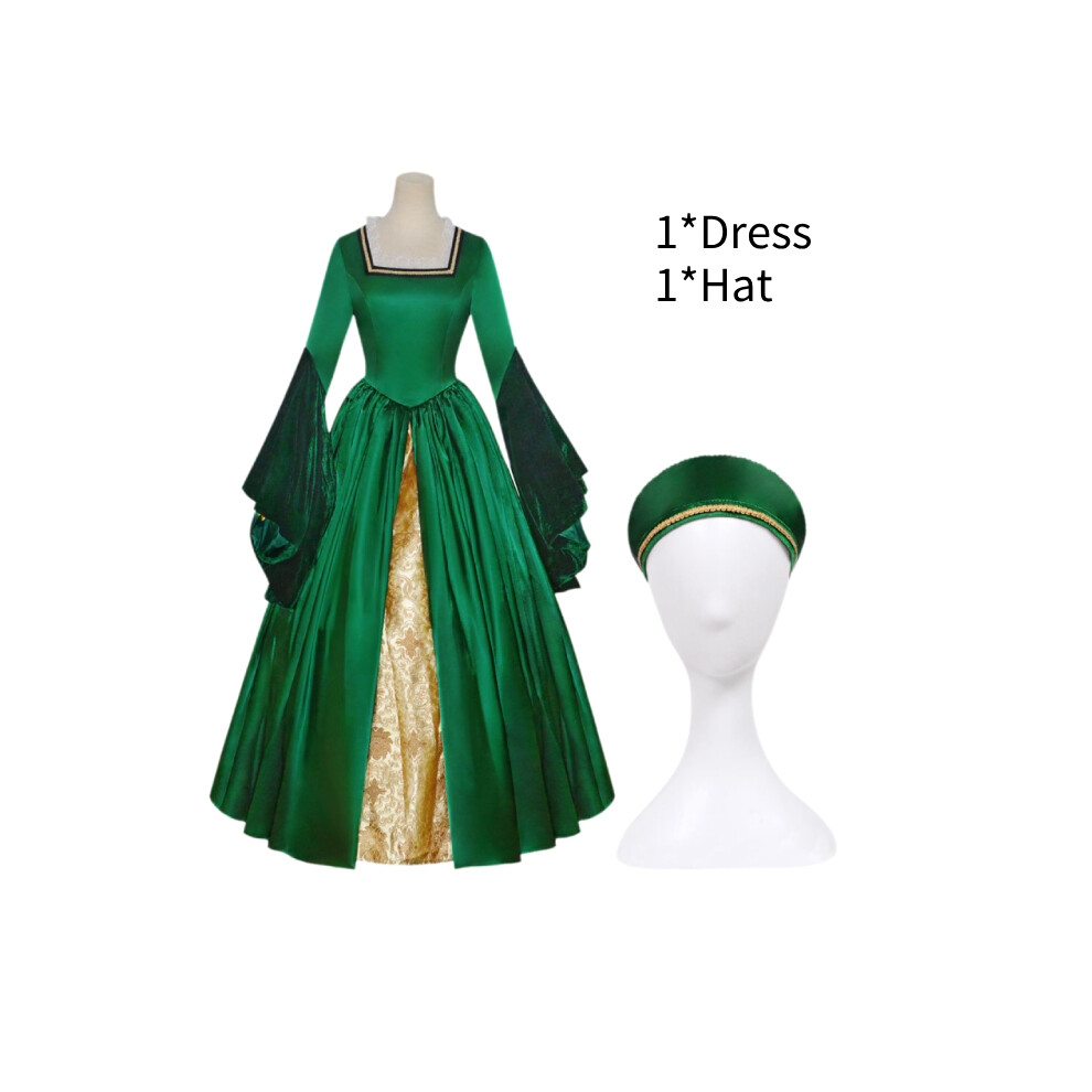 (M) Tudor Dynasty Princess Cosplay Dress Renaissance Women Costume Polyester Fabric