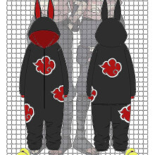 (XL) 2023 Akatsuki Pajamas Flannel Anime Cosplay Costume Women Men Onesie Sleepwear Winter Warm Pyjama One-piece Pijamas Unisex
