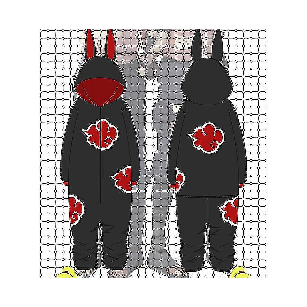 (XL) 2023 Akatsuki Pajamas Flannel Anime Cosplay Costume Women Men Onesie Sleepwear Winter Warm Pyjama One-piece Pijamas Unisex