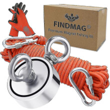 Magnetic Fishing Set, 300kg Strong Pulling Force Fishing Magnet, Neodymium Ro Magnet Fishing With Double-si Rings, For Retrieving In The Ri