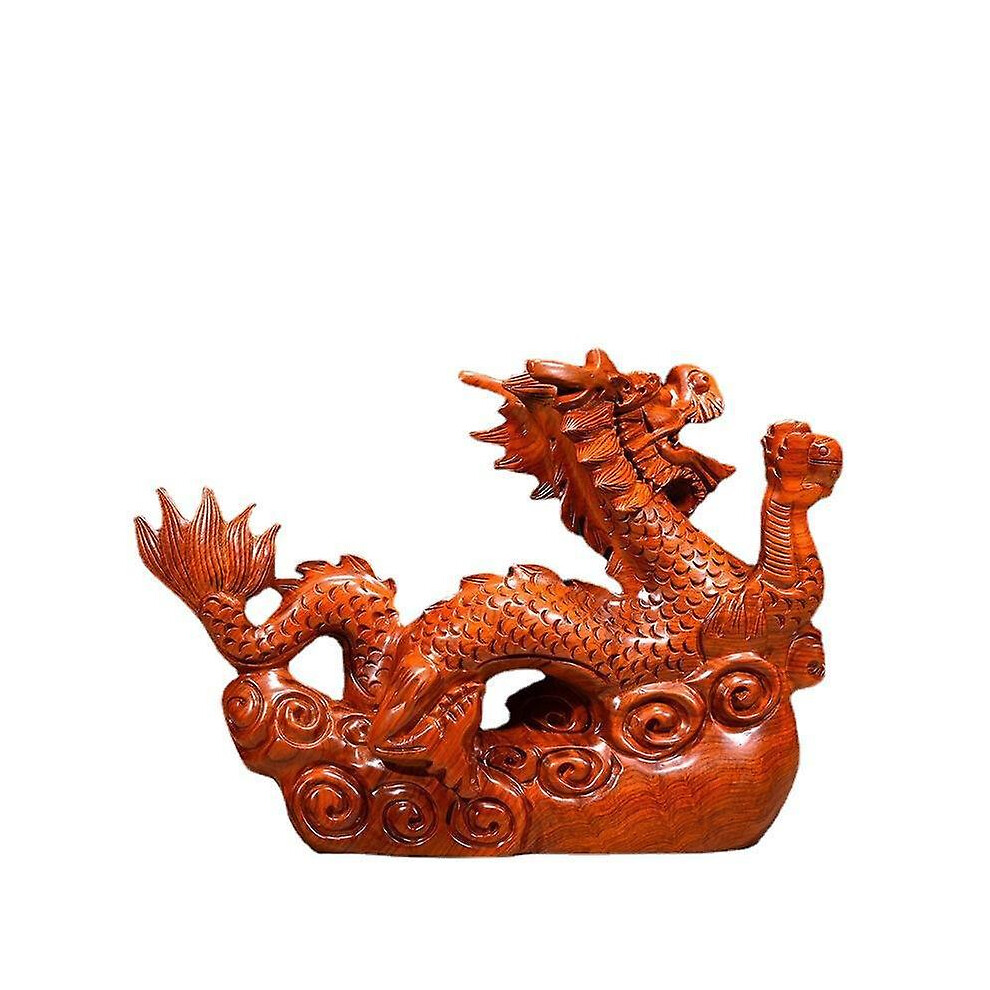 Chinese Dragon Statue Zodiac Dragon Wooden Craft Dragon Sculpture Table Shelf Decor