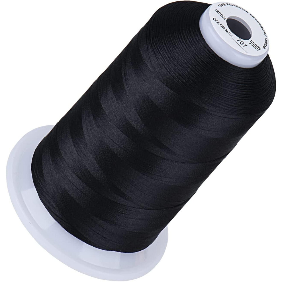Embroidery Thread 5500 Yards Dark 707, 40Wt 100% Polyester For Brother, Babylock, Janome, Singer, Pfaff, Husqvarna, Bernina Machine Darkgrey707 Grey