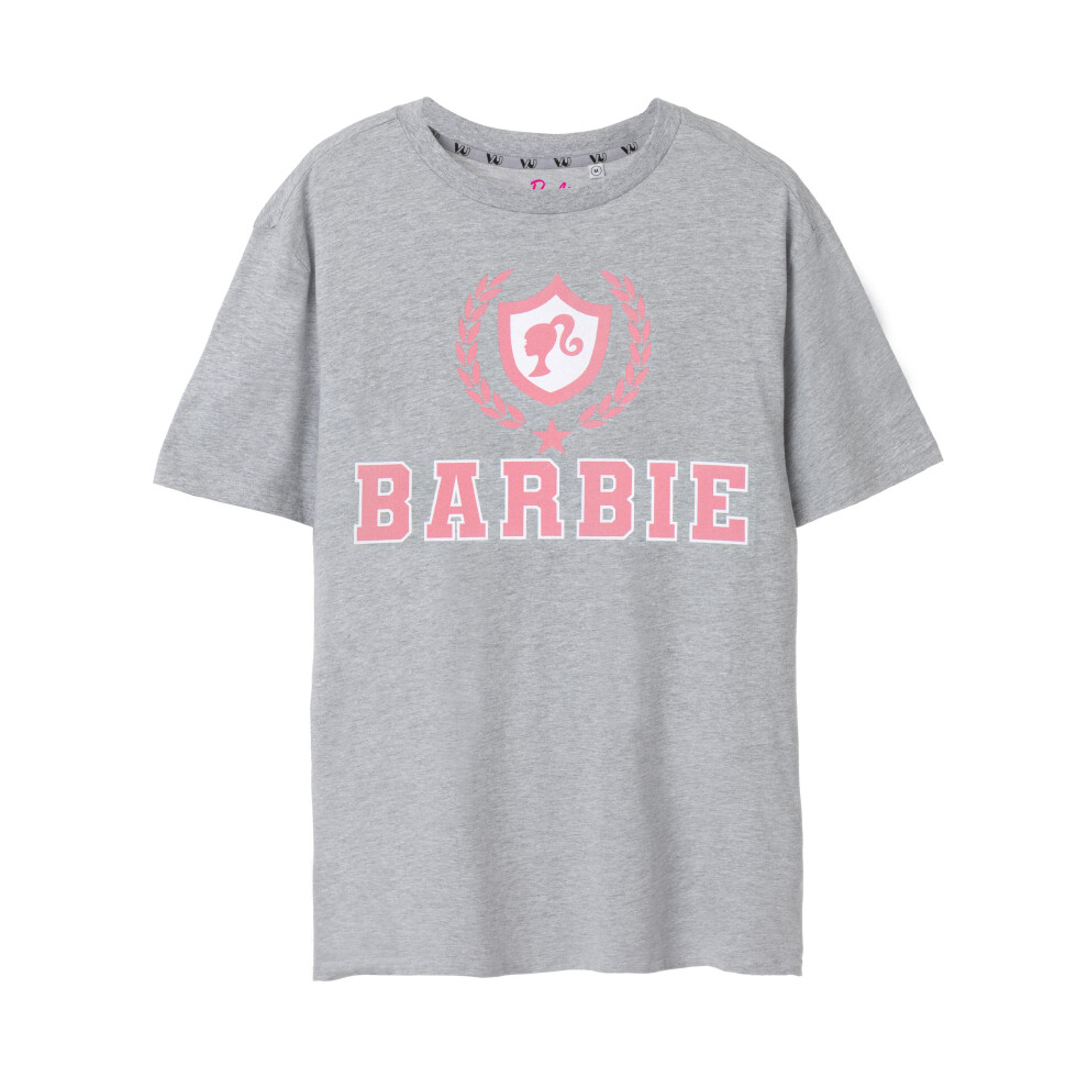 (Medium) Barbie Short Sleeved T-Shirt (Womens Grey)
