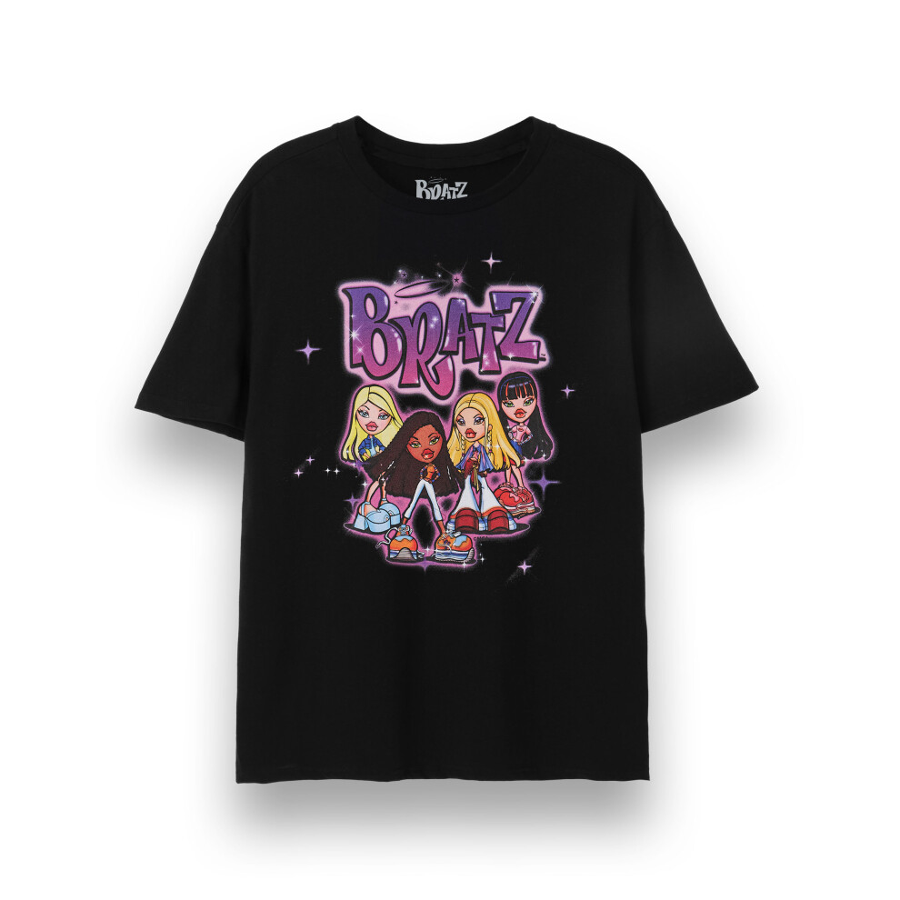 (Large) Bratz Short Sleeved T-Shirt (Womens Black)