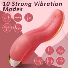 Heated Licking Tongue Vibrator G-spot Dildo Sex Toys for Women