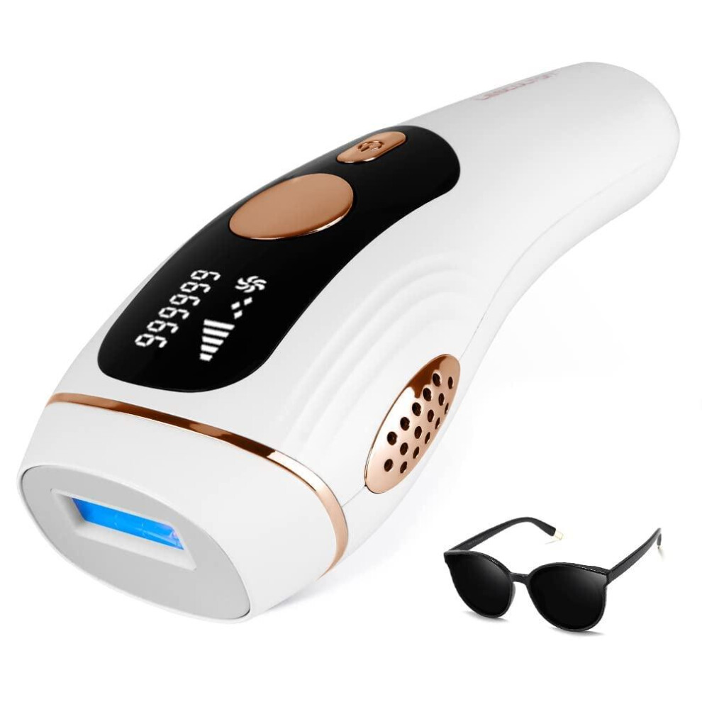 Chronus White Hair Removal Devices S1 Permanent Ipl Hair Removal 999 999 Flash Painless Laser For Men And Women Body And Facial Hair Removal (White)