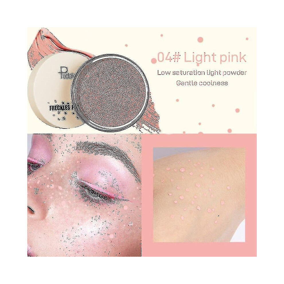 (4 Pink) Water-Resistant Faux Freckle Kit Lifelike Fake Freckle Stamper Light/Pink