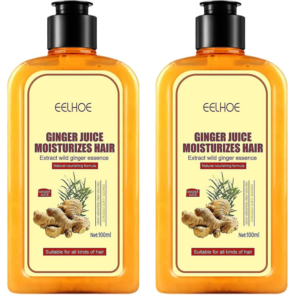 2pcs Ginger Hair Regrowth Shampoo,ginger Shampoo,hair Regrowth Shampoo For Women Men, Strengthen Hair