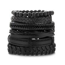 Braided bracelet Selling men's beaded leather bracelet fashion