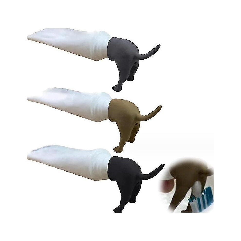 3pcs Dog Butt Toothpaste Topper Toothpaste Squeezer