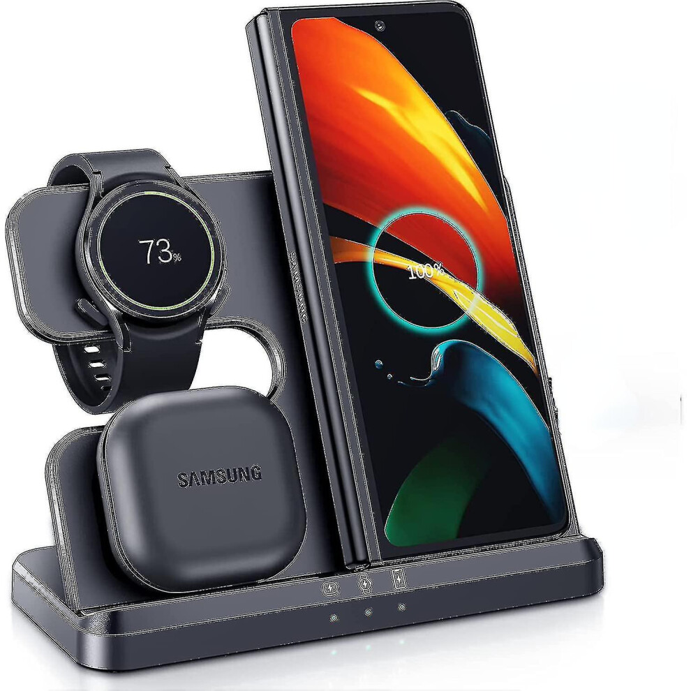 Wireless Charging Station For Samsung, 3 In 1 Wireless Charger For Samsung S23 Ulta, Galaxy Watch, Galaxy Buds